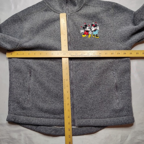 Mickey & Minnie Love Walt Disney World Women Small Full-Zip Gray Fleece Jacket - Picture 7 of 12